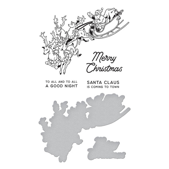 Spellbinders - Glad Tidings Collection - Press Plate & Dies - Santa's Sleigh-ScrapbookPal