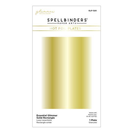 Spellbinders - Glimmer Essentials Solid Shapes Collection - Glimmer Hot Foil Plate - Essential Glimmer Solid Rectangle - Scratch &amp; Dent-ScrapbookPal