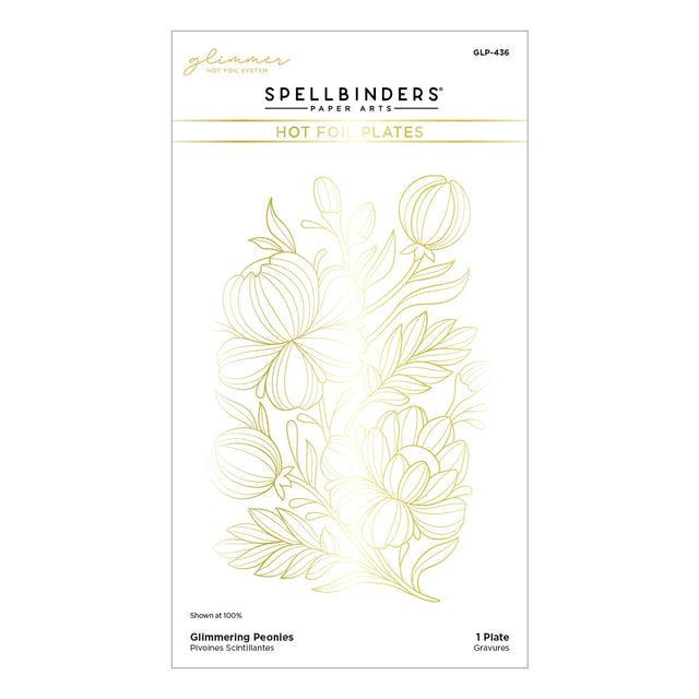 Spellbinders - Glimmering Flowers Collection - Glimmer Hot Foil Plate - Glimmering Peonies-ScrapbookPal