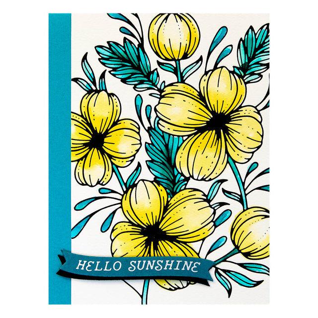 Spellbinders - Glimmering Flowers Collection - Hot Foil Plate & Stencils - Glimmering Buttercups-ScrapbookPal
