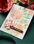 Spellbinders - Glimmering Flowers Collection - Hot Foil Plate & Stencils - Glimmering Peonies