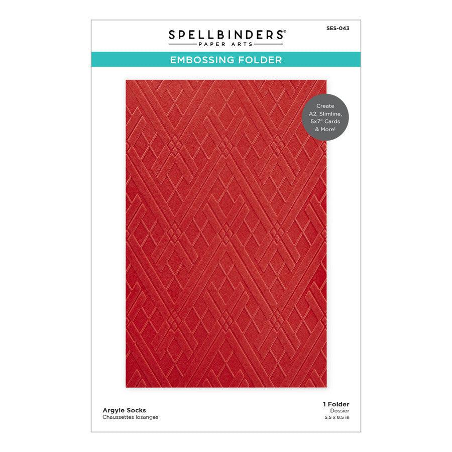 Spellbinders - Gnome for Christmas Collection - Embossing Folder - Argyle Socks-ScrapbookPal