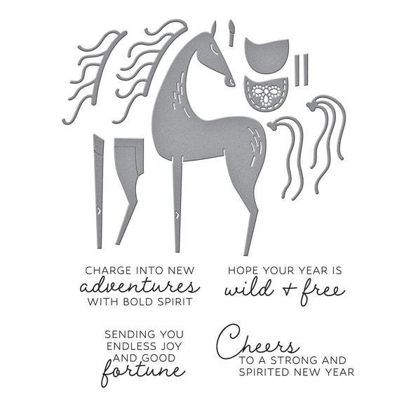 Spellbinders - Good Fortune Horse Collection - Dies - Good Fortune Horse-ScrapbookPal