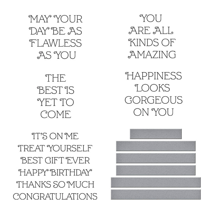 Spellbinders - Gorgeous You Collection - Press Plates &amp; Dies - Flawless Sentiments-ScrapbookPal