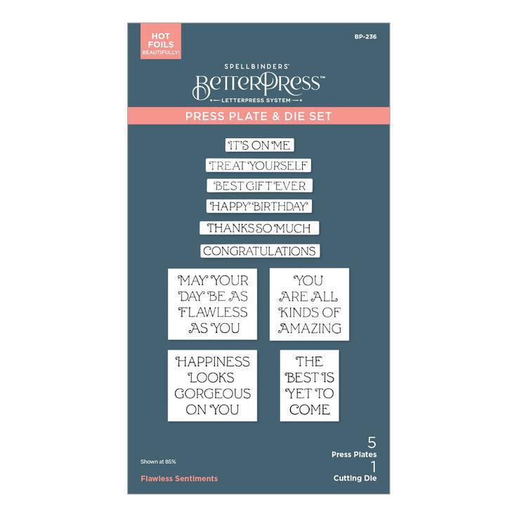 Spellbinders - Gorgeous You Collection - Press Plates &amp; Dies - Flawless Sentiments-ScrapbookPal