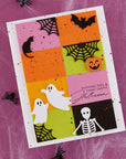 Spellbinders - Halloween City Holiday Collection - Letterpress + Foil Plate & Dies - Happy Halloween Sentiments-ScrapbookPal