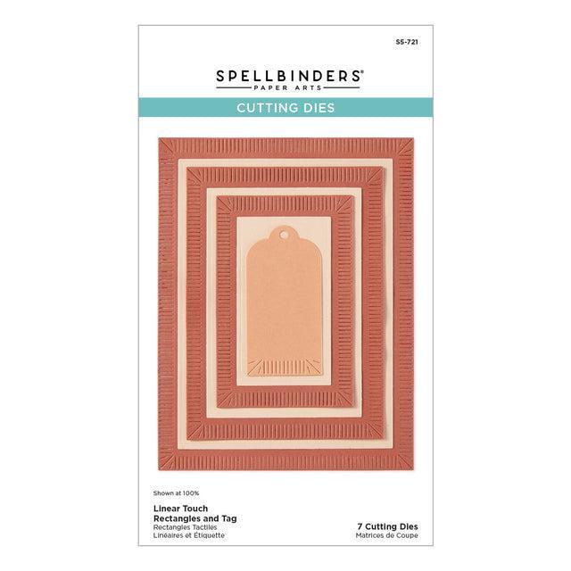 Spellbinders - Happier Hour Collection - Dies - Linear Touch Rectangles and Tag-ScrapbookPal