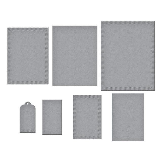 Spellbinders - Happier Hour Collection - Dies - Linear Touch Rectangles and Tag-ScrapbookPal