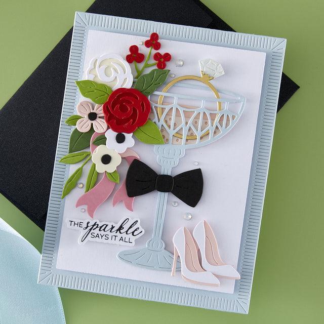 Spellbinders - Happier Hour Collection - Press Plate & Dies - A Special Toast Sentiments-ScrapbookPal