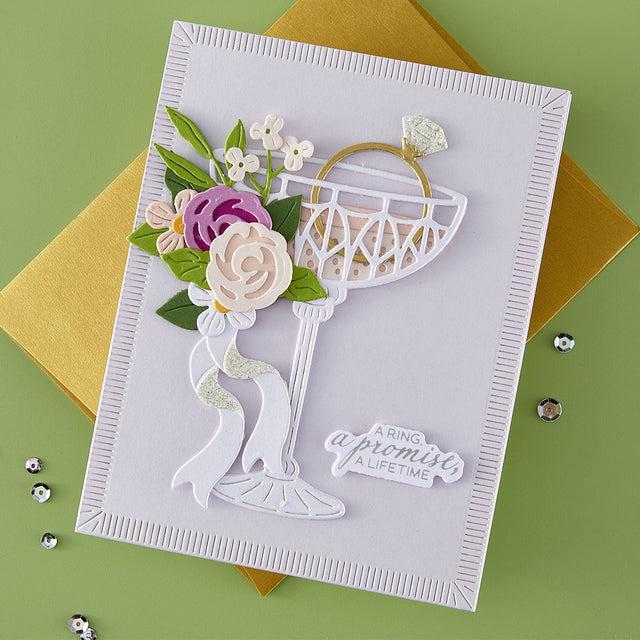 Spellbinders - Happier Hour Collection - Press Plate & Dies - A Special Toast Sentiments-ScrapbookPal