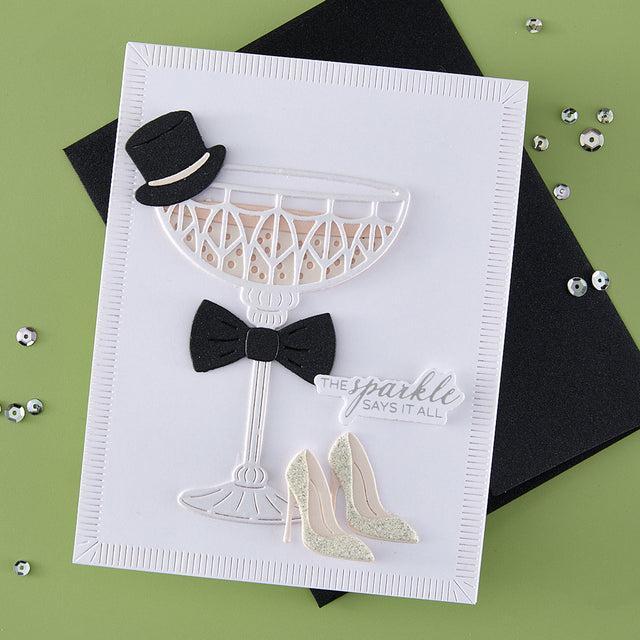 Spellbinders - Happier Hour Collection - Press Plate & Dies - A Special Toast Sentiments-ScrapbookPal
