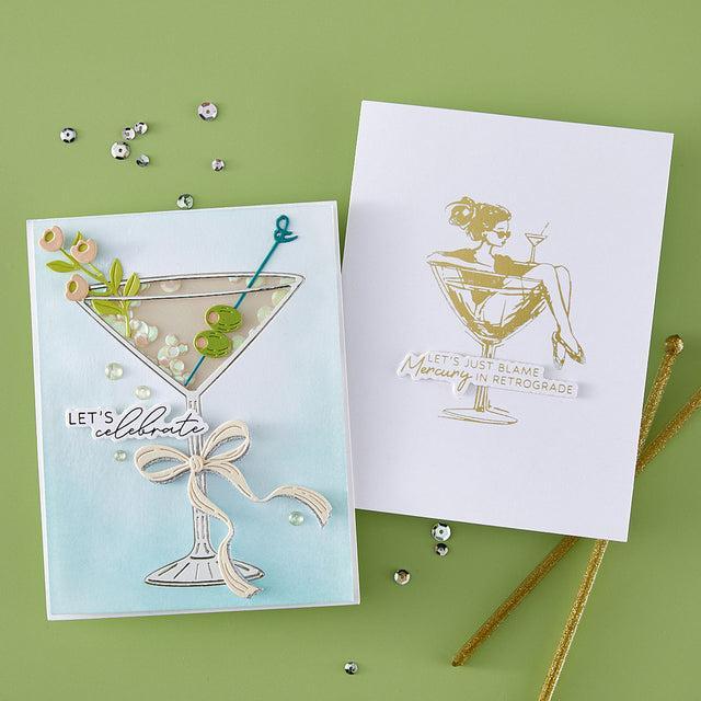 Spellbinders - Happier Hour Collection - Press Plate & Dies - Martini Mood-ScrapbookPal