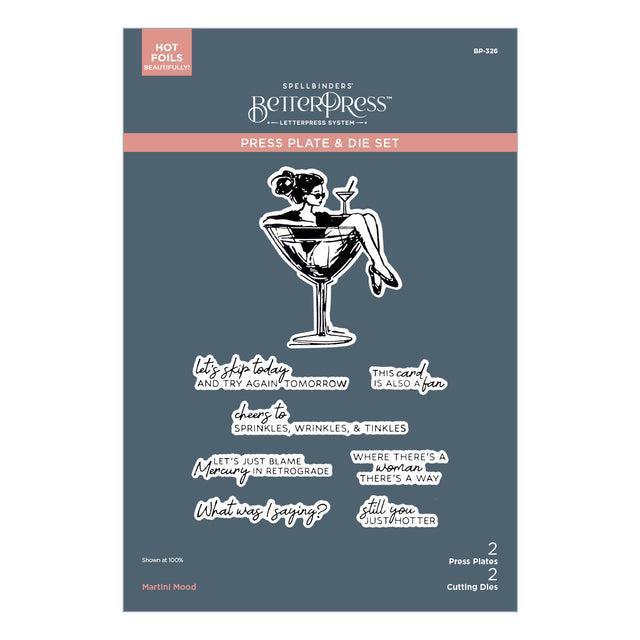 Spellbinders - Happier Hour Collection - Press Plate & Dies - Martini Mood-ScrapbookPal