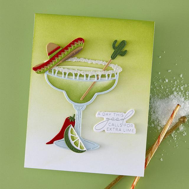 Spellbinders - Happier Hour Collection - Press Plate & Dies - Sip Sip Ole Sentiments-ScrapbookPal