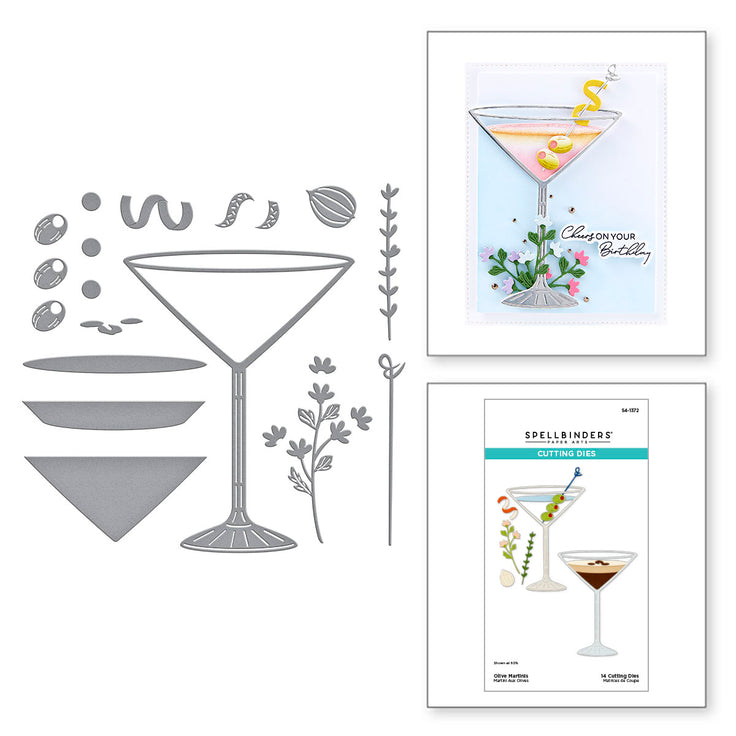 Spellbinders - Happy Hour Collection - Dies - Olive Martinis-ScrapbookPal