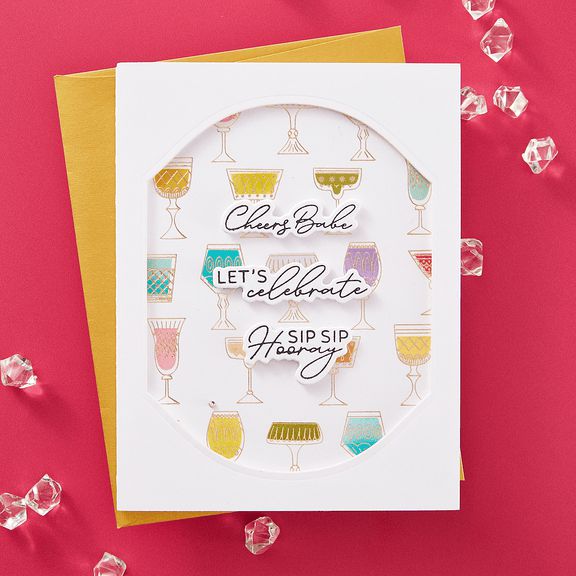 Spellbinders - Happy Hour Collection - Press Plates - Classy Glasses-ScrapbookPal