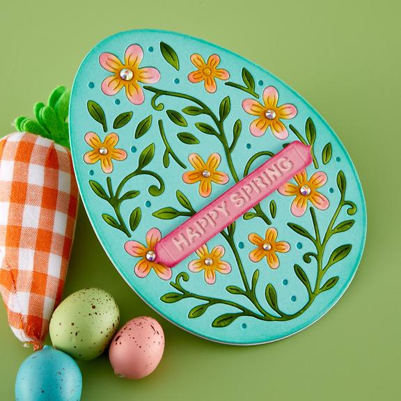Spellbinders - Happy Spring Collection - Dies - In Bloom Egg-ScrapbookPal