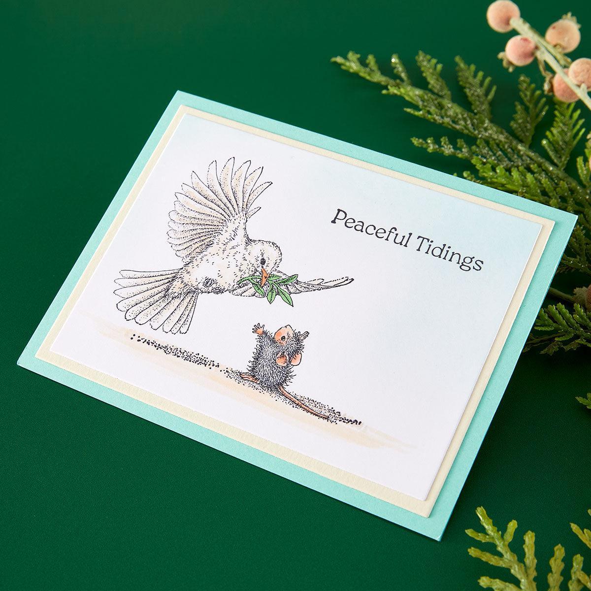 Spellbinders - Holiday Dreams Collection - Cling Stamps - Sending Peace-ScrapbookPal