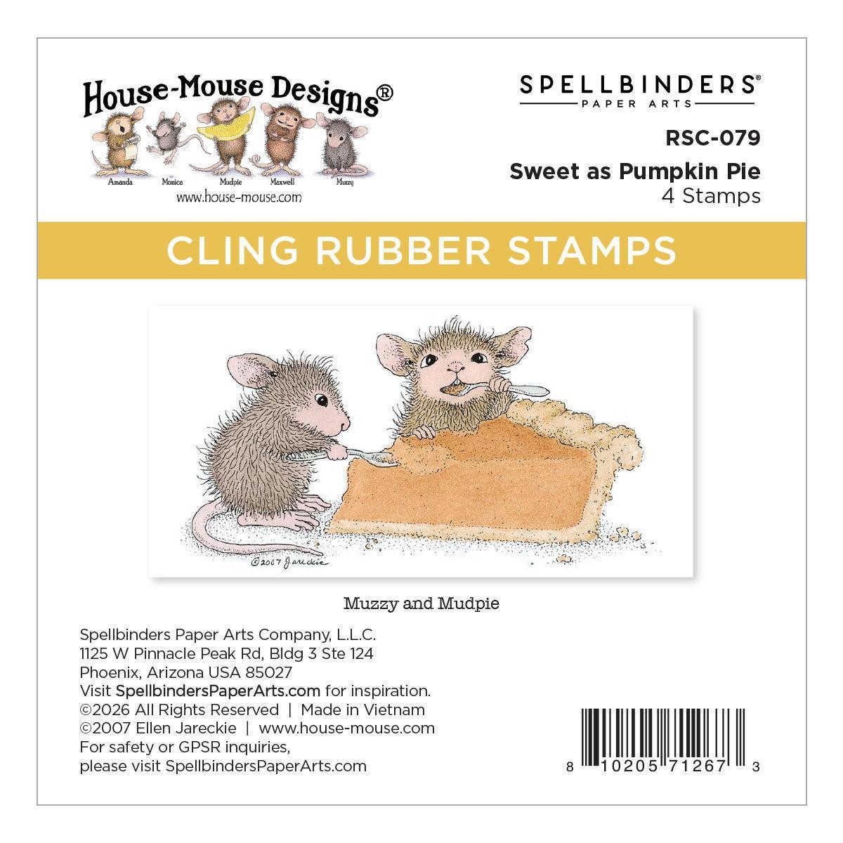 Spellbinders - Holiday Dreams Collection - Cling Stamps - Sweet as Pumpkin Pie-ScrapbookPal
