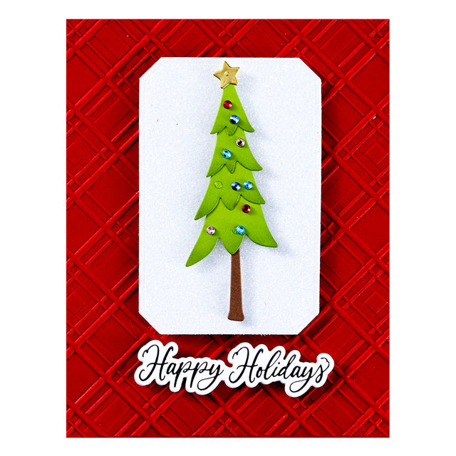 Spellbinders - Home for the Holidays Collection - 3D Embossing Folder - Argyle Plaid-ScrapbookPal