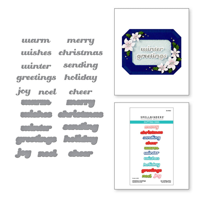 Spellbinders - Home for the Holidays Collection - Dies - Christmas Greetings-ScrapbookPal