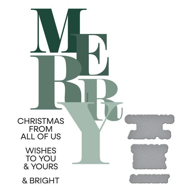Spellbinders - Home for the Holidays Collection - Registration Press Plates &amp; Dies - Color Mix Merry-ScrapbookPal
