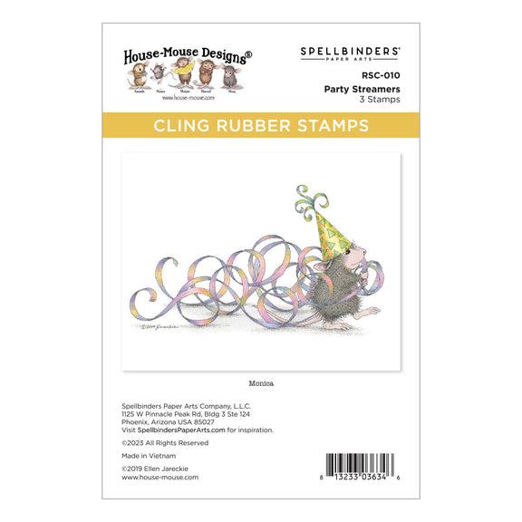 Spellbinders - House-Mouse Designs Everyday Collection - Cling Stamps - Party Streamers-ScrapbookPal