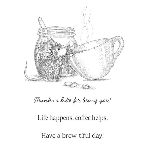 Spellbinders - House-Mouse Heart and Soul Collection - Cling Stamps - Brew-tiful Day-ScrapbookPal