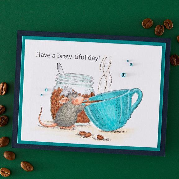Spellbinders - House-Mouse Heart and Soul Collection - Cling Stamps - Brew-tiful Day-ScrapbookPal