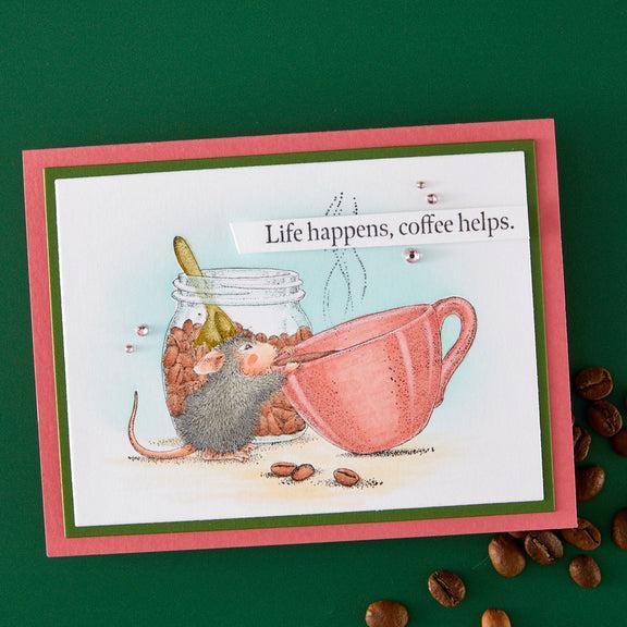 Spellbinders - House-Mouse Heart and Soul Collection - Cling Stamps - Brew-tiful Day-ScrapbookPal