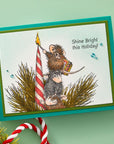 Spellbinders - House-Mouse Holiday Friends Collection - Cling Stamps - Holiday Glow-ScrapbookPal