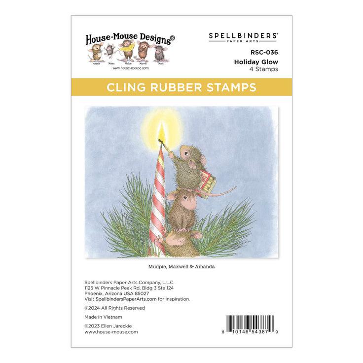 Spellbinders - House-Mouse Holiday Friends Collection - Cling Stamps - Holiday Glow-ScrapbookPal