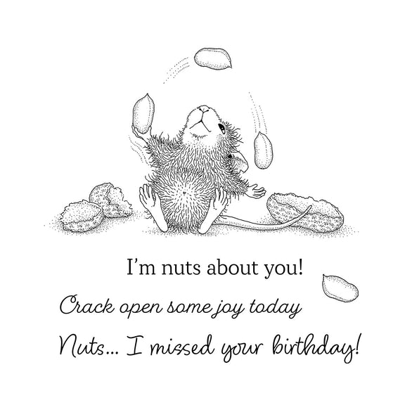 Spellbinders - House-Mouse Party Parade Collection - Cling Stamps - Nuts about You-ScrapbookPal