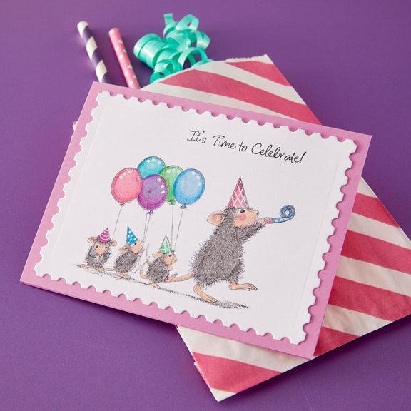 Spellbinders - House-Mouse Party Parade Collection - Cling Stamps - Party Parade-ScrapbookPal