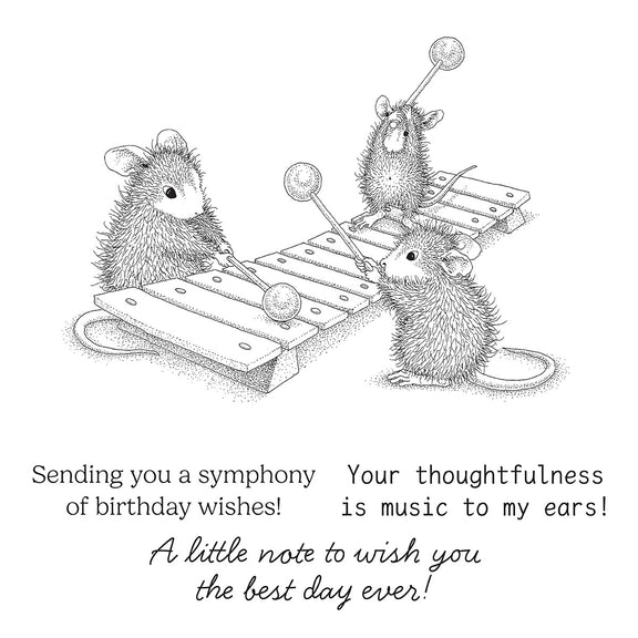 Spellbinders - House-Mouse Rare Bloom Collection - Cling Stamps - Music to My Ears-ScrapbookPal