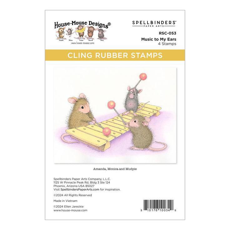 Spellbinders - House-Mouse Rare Bloom Collection - Cling Stamps - Music to My Ears-ScrapbookPal