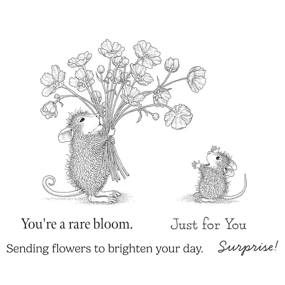 Spellbinders - House-Mouse Rare Bloom Collection - Cling Stamps - Rare Bloom-ScrapbookPal