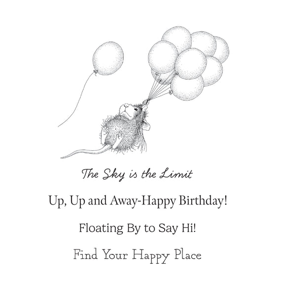 Spellbinders - House-Mouse Rare Bloom Collection - Cling Stamps - Up, Up and Away-ScrapbookPal