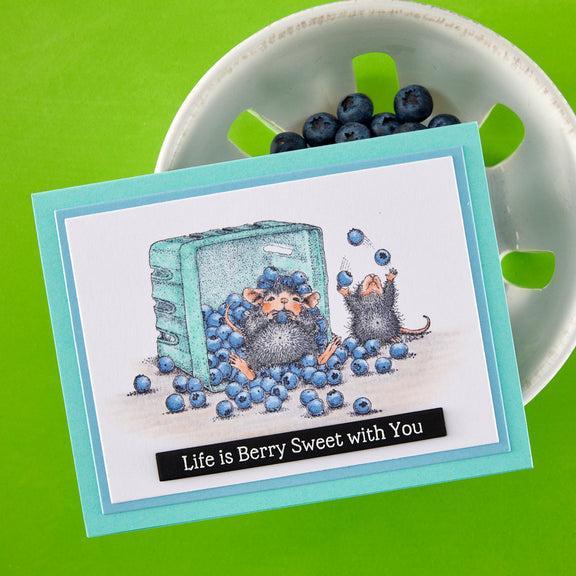 Spellbinders - House-Mouse Sunflower Walk Collection - Cling Stamps - Blueberry Buddies-ScrapbookPal