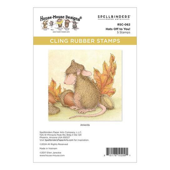Spellbinders - House-Mouse Tree-mendous Christmas Collection - Cling Stamps - Hats Off to You!-ScrapbookPal