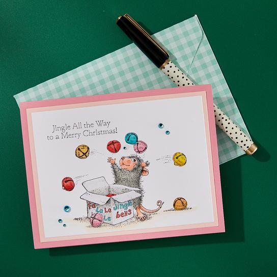 Spellbinders - House-Mouse Tree-mendous Christmas Collection - Cling Stamps - Jingle Bell Wishes-ScrapbookPal