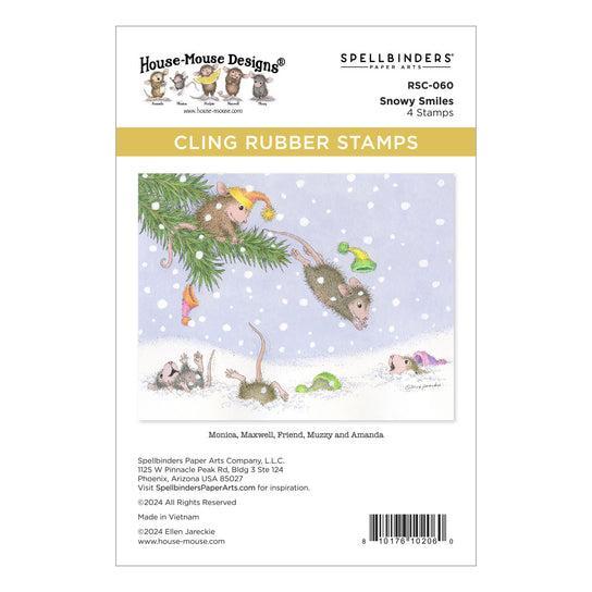 Spellbinders - House-Mouse Tree-mendous Christmas Collection - Cling Stamps - Snowy Smiles-ScrapbookPal