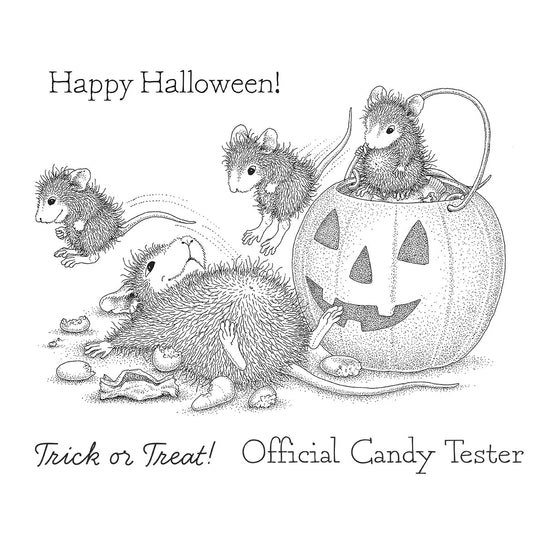 Spellbinders - House-Mouse Tree-mendous Christmas Collection - Cling Stamps - Trick or Treat!-ScrapbookPal
