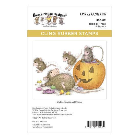 Spellbinders - House-Mouse Tree-mendous Christmas Collection - Cling Stamps - Trick or Treat!-ScrapbookPal