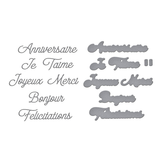 Spellbinders - International Sentiments Collection - Dies - French Everyday Sentiments-ScrapbookPal