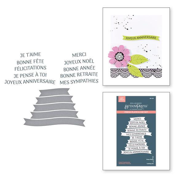 Spellbinders - International Sentiments Collection - Press Plates &amp; Dies - French Sentiments-ScrapbookPal