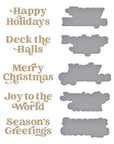 Spellbinders - Joyful Christmas Collection - Glimmer Hot Foil Plate & Die Set - Joyful Christmas Sentiments