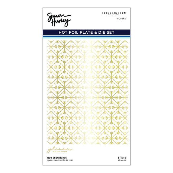 Spellbinders - Joyful Christmas Collection - Glimmer Hot Foil Plate - Geo Snowflakes-ScrapbookPal