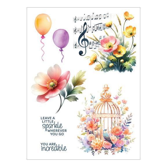 Spellbinders - Just Add Cake Collection - Rub-Ons - Happiest Day-ScrapbookPal