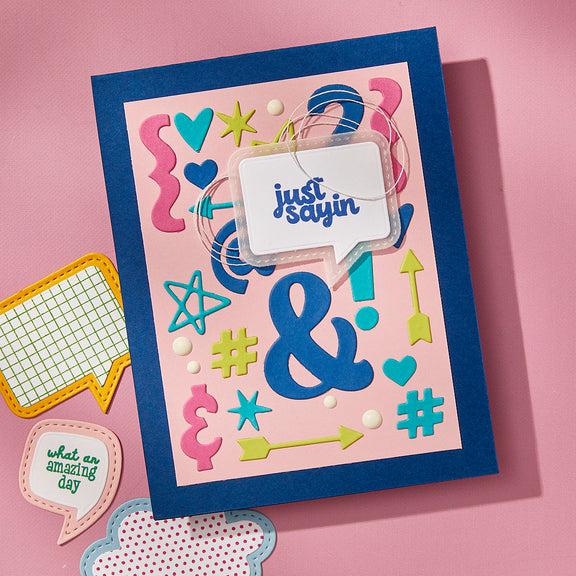 Spellbinders - Just Sayin&#39; Collection - Clear Stamps - Speech Bubbles Sentiments-ScrapbookPal